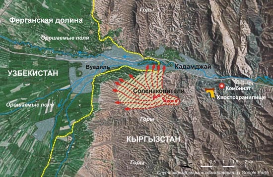 Ферганская долина карта политическая