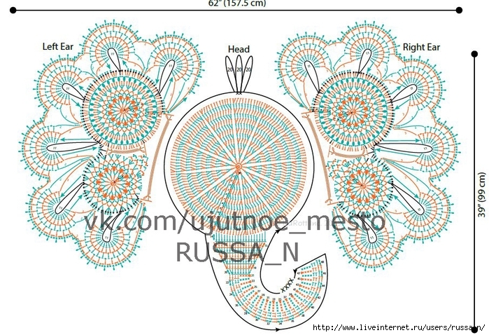 Коврик дельфин крючком схема и описание