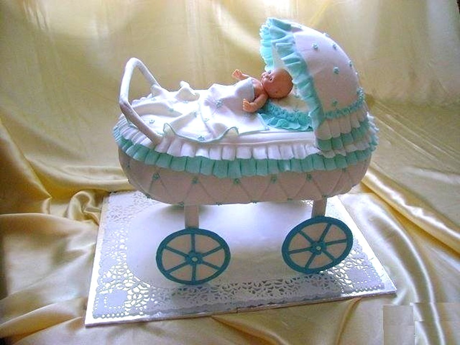 Торт на рождение мальчика с новорожденным фото